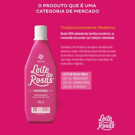 Leite De Rosas Tradicional 100ml 
